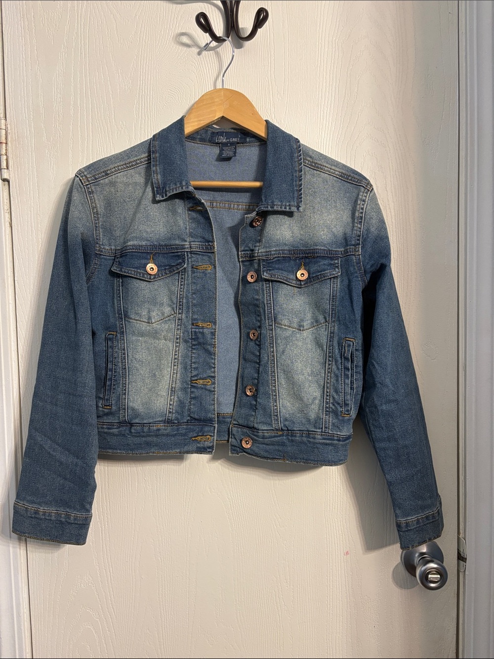 Lark&Grey Light Blue Denim Crop Jacket